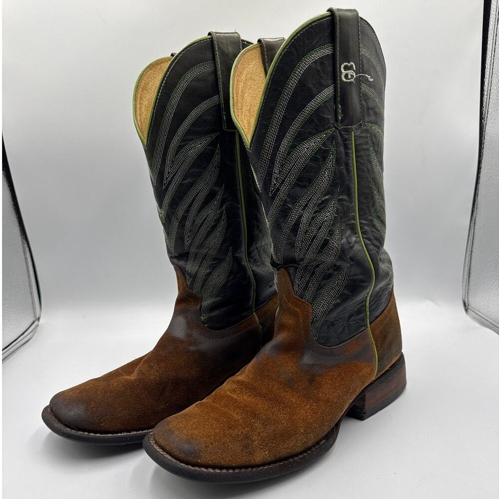 Anderson Bean Boot Company Square Toe Cowboy Boots Womens 6 Distressed Roughout